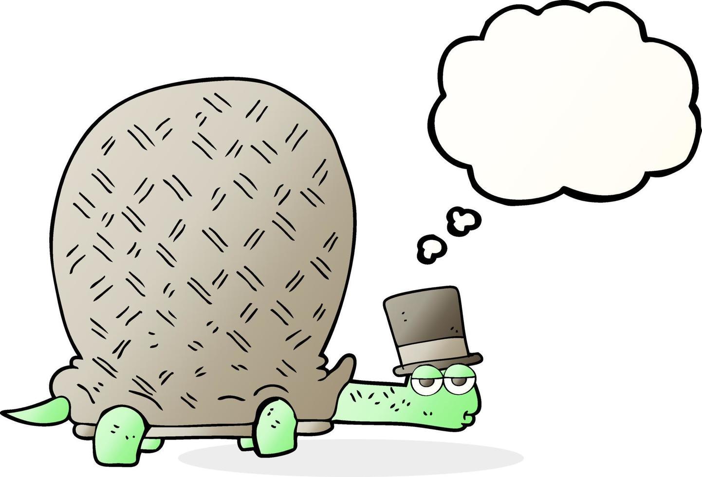freehand drawn thought bubble cartoon tortoise vector