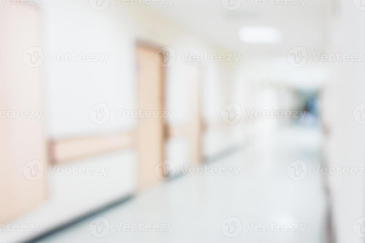 Abstract blur hospital corridor interior background photo