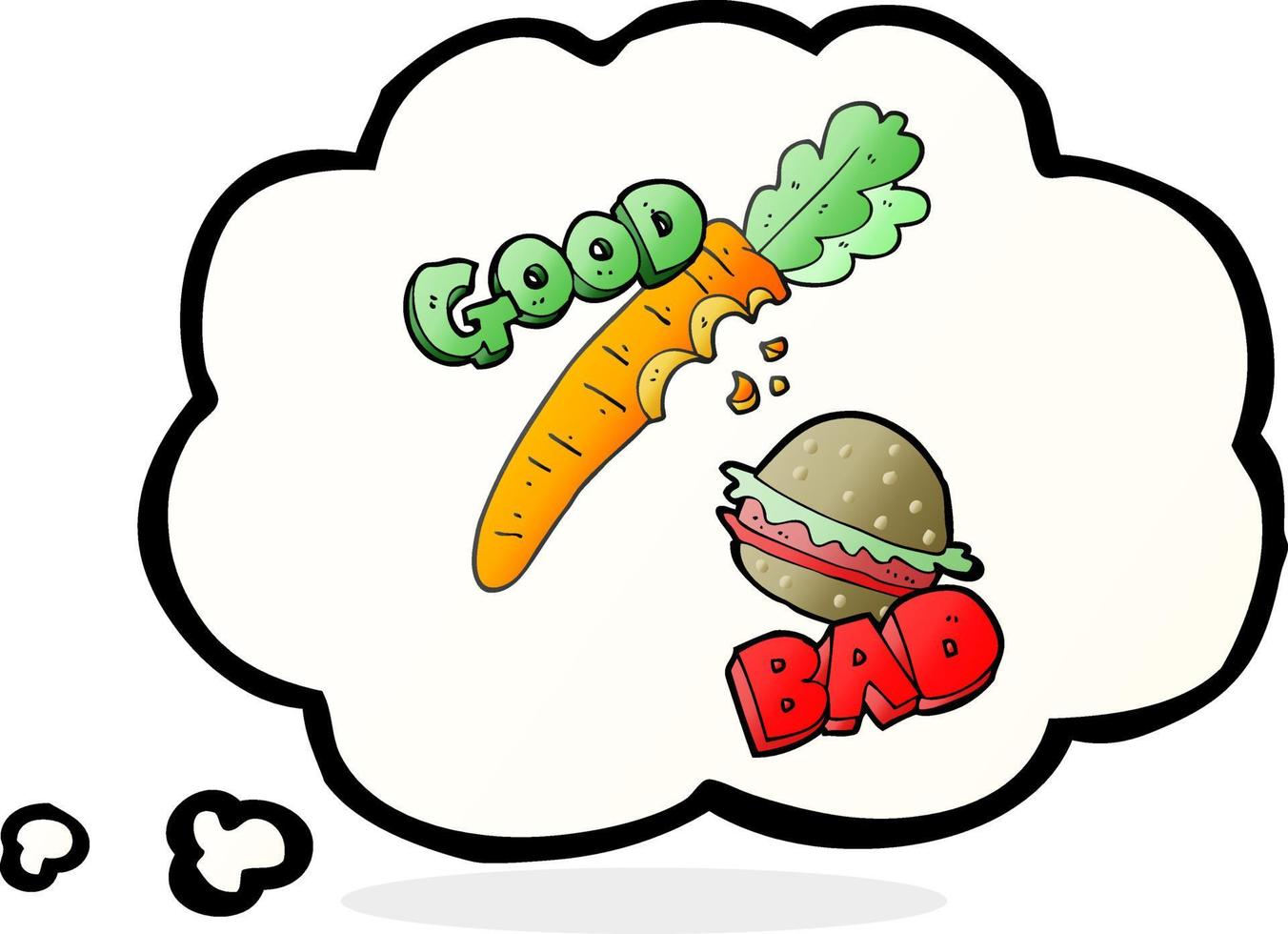 freehand drawn good and bad food vector