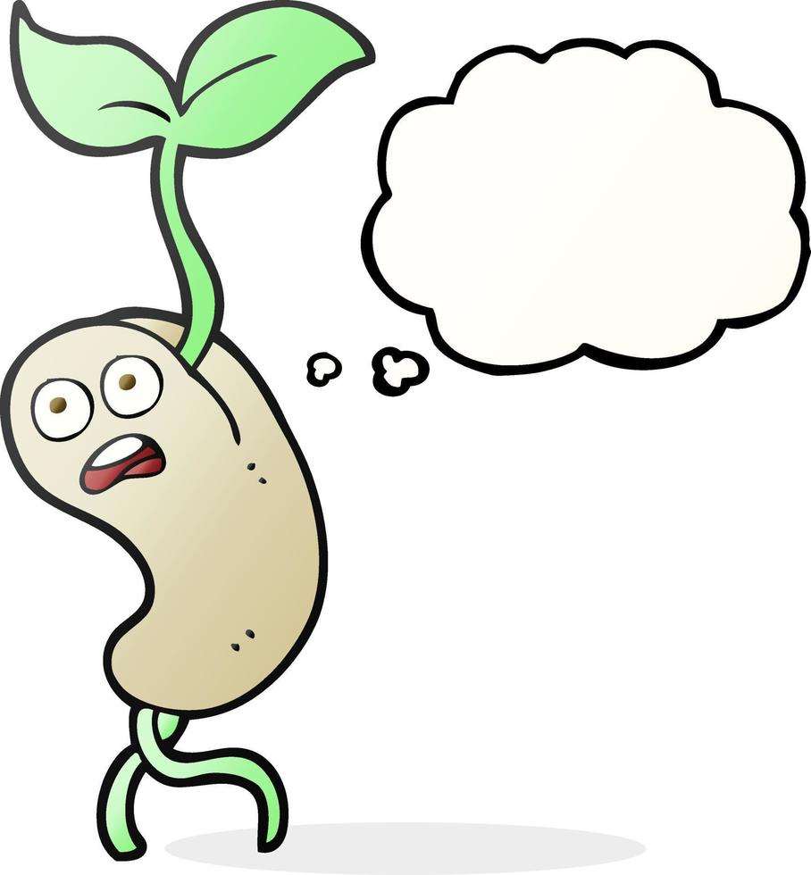 freehand drawn thought bubble cartoon sprouting seed vector