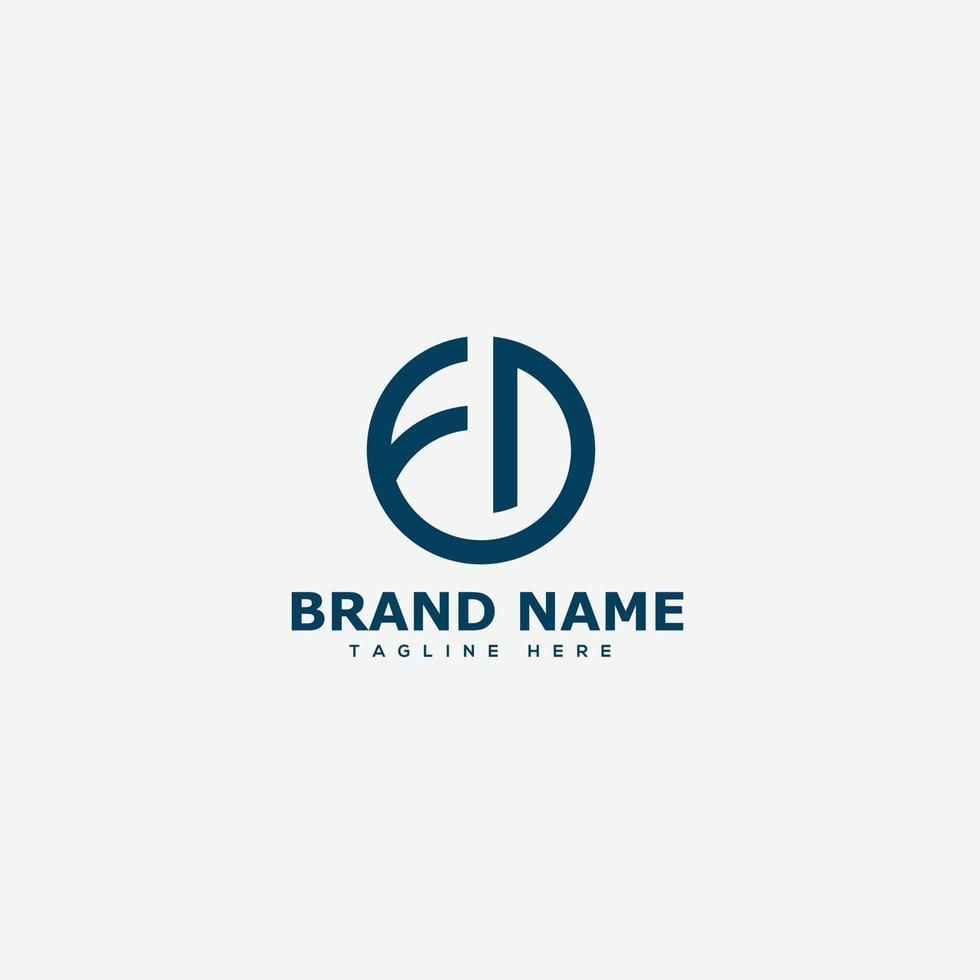 FD Logo Design Template Vector Graphic Branding Element.