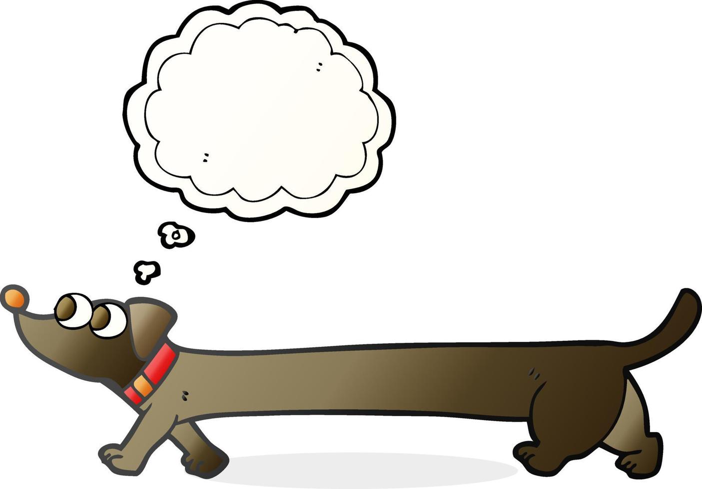 freehand drawn thought bubble cartoon dachshund vector