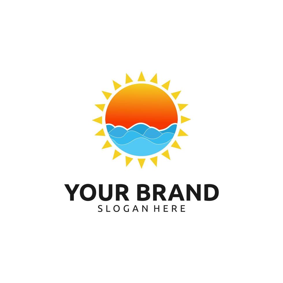 GRADIENT BEACH SUNSET LOGO DESIGN vector