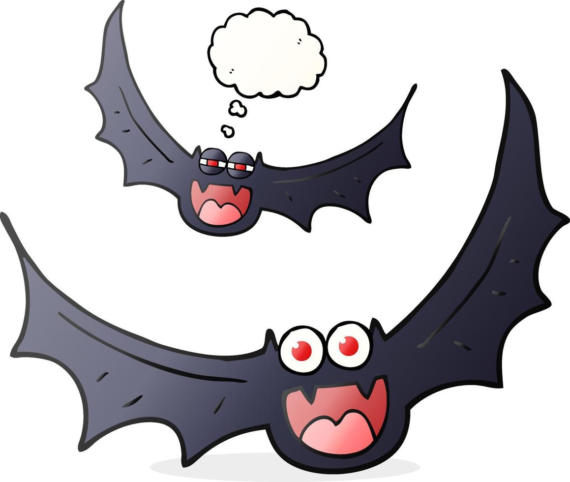 freehand drawn thought bubble cartoon halloween bats vector