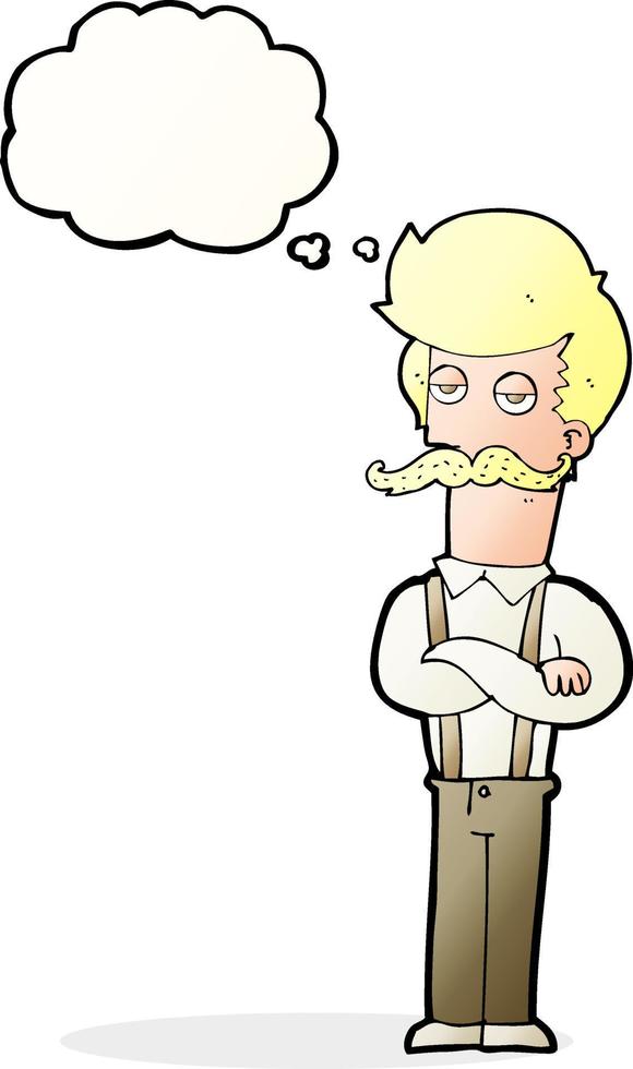 cartoon man with mustache with speech bubble vector