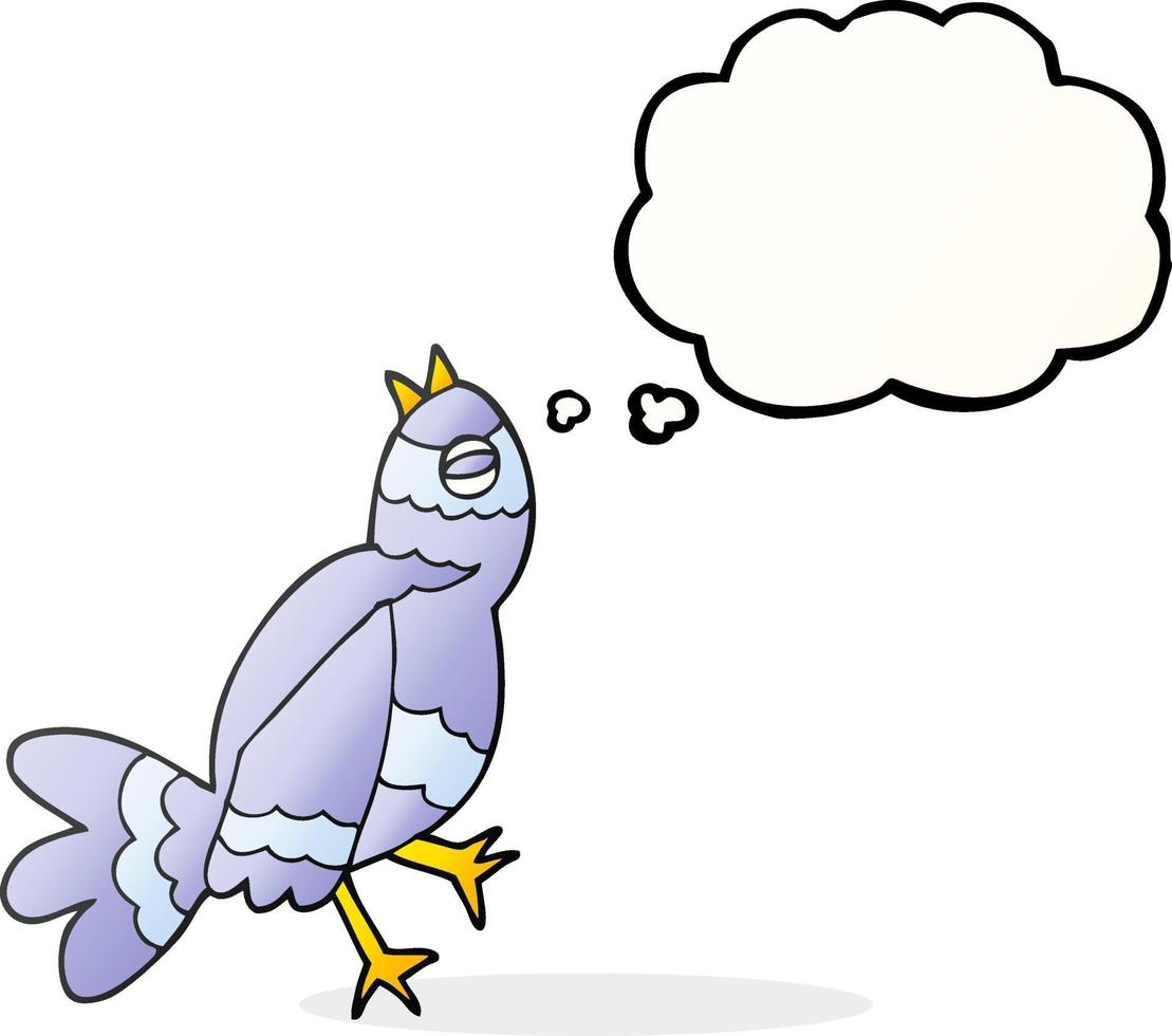 freehand drawn thought bubble cartoon bird singing vector