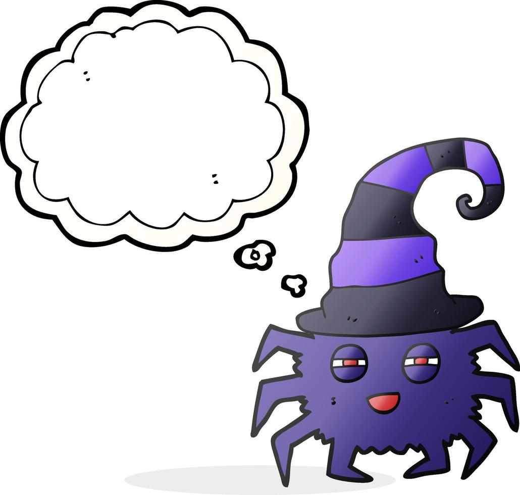 freehand drawn thought bubble cartoon halloween spider vector