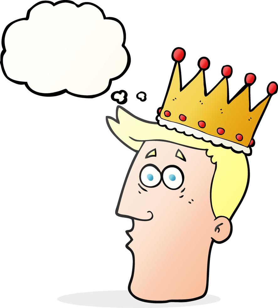 freehand drawn thought bubble cartoon kings head vector