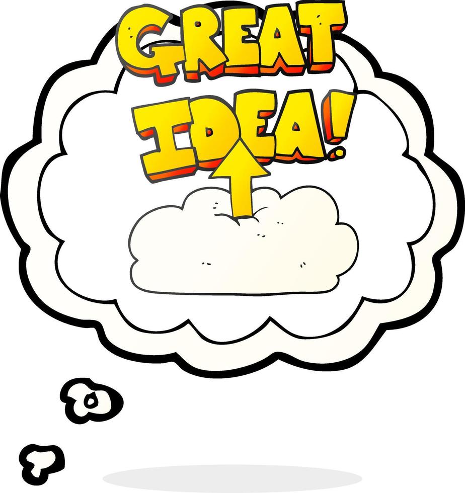 freehand drawn thought bubble cartoon upload to the cloud vector