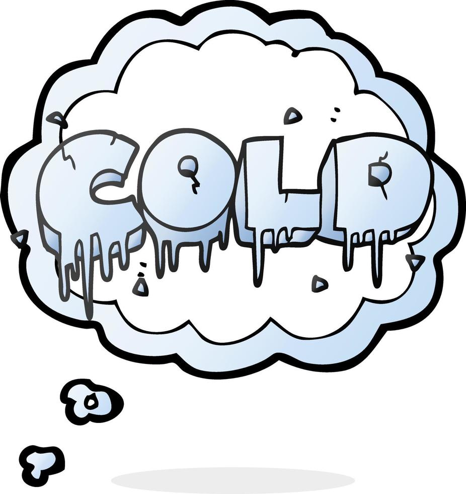 freehand drawn thought bubble cartoon cold text symbol vector