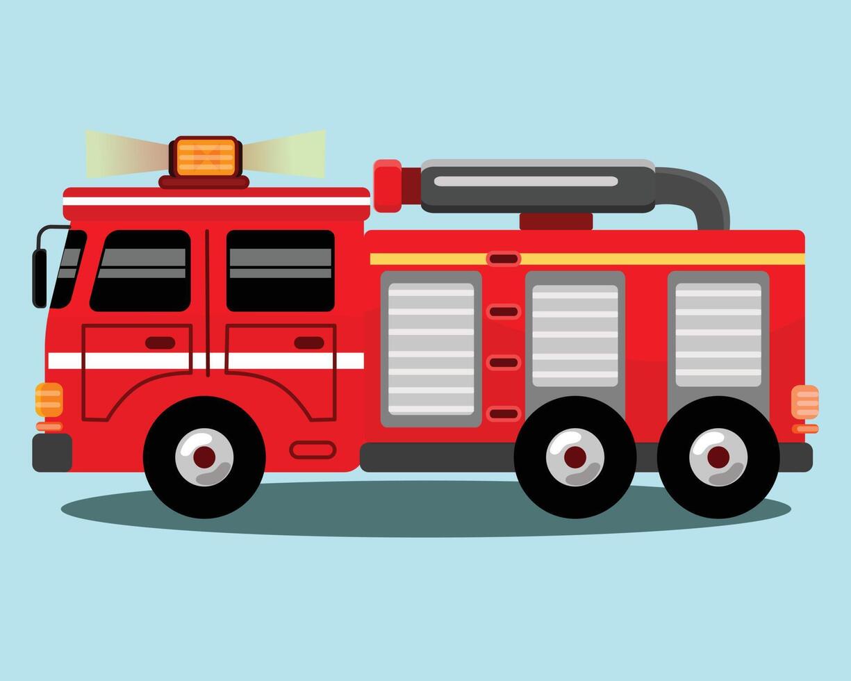 Cartoon Fire Truck Drawings Fire Truck In Illustration Vector