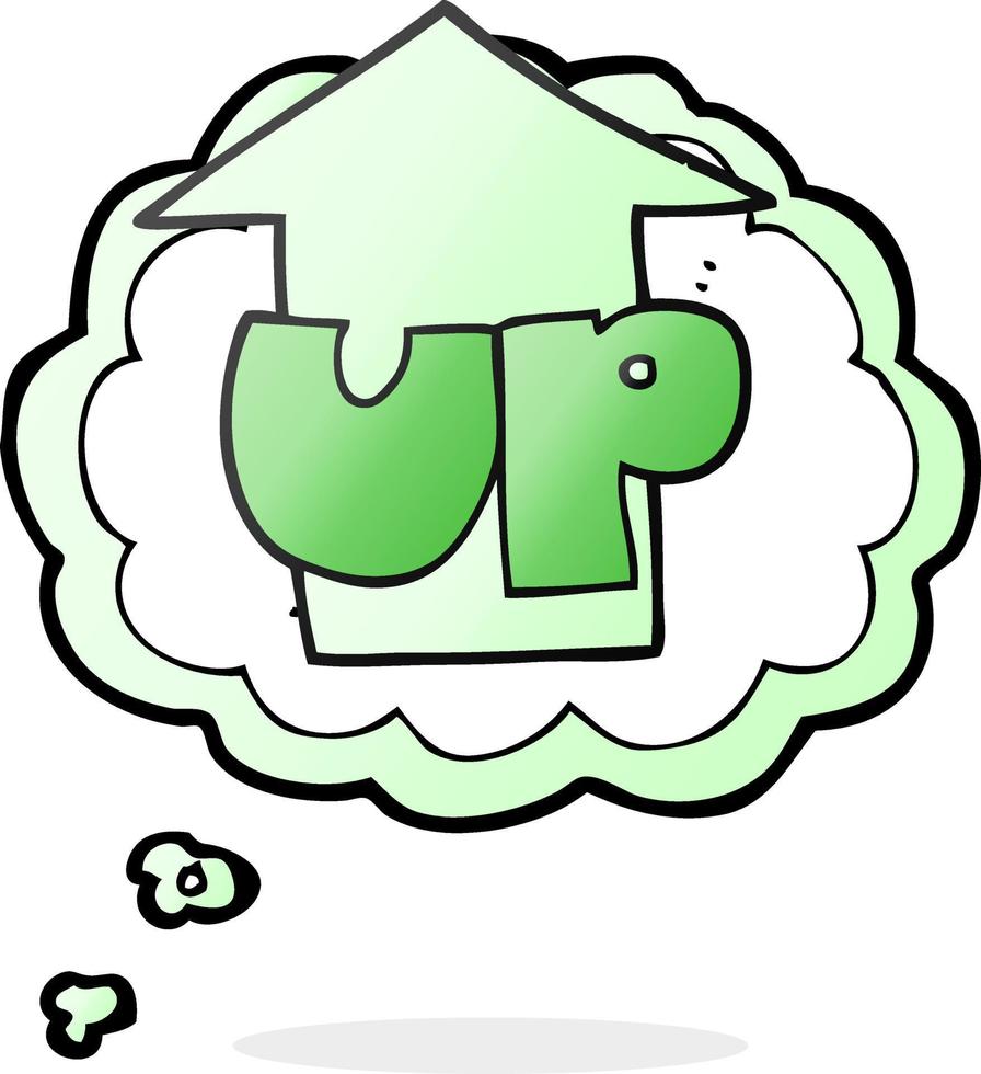 freehand drawn thought bubble cartoon up symbol vector