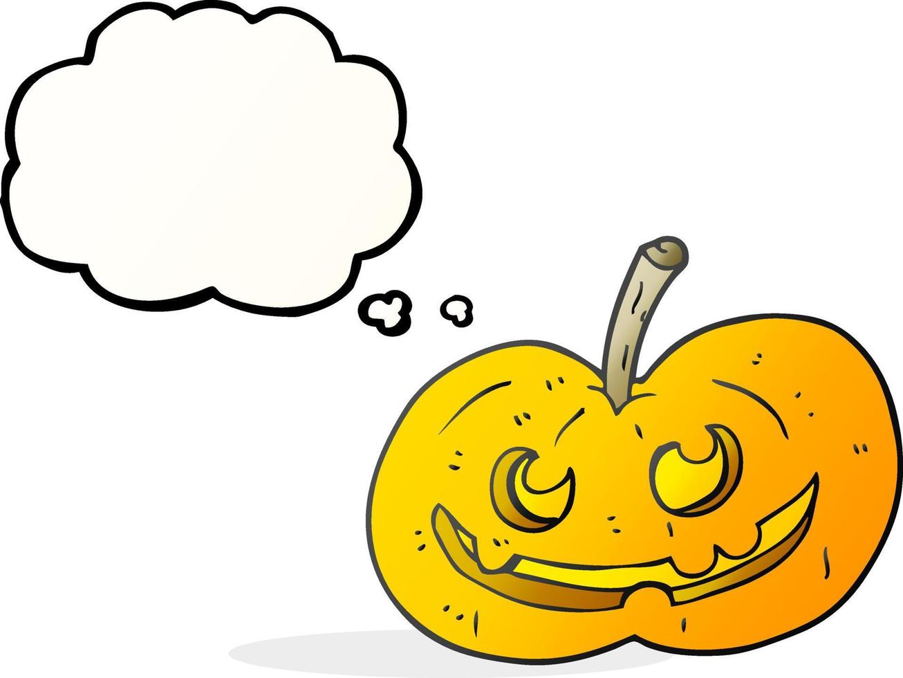 freehand drawn thought bubble cartoon halloween pumpkin vector