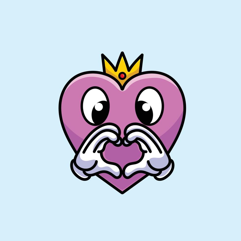 Cute Love Character Cartoon Mascot Flat Design vector