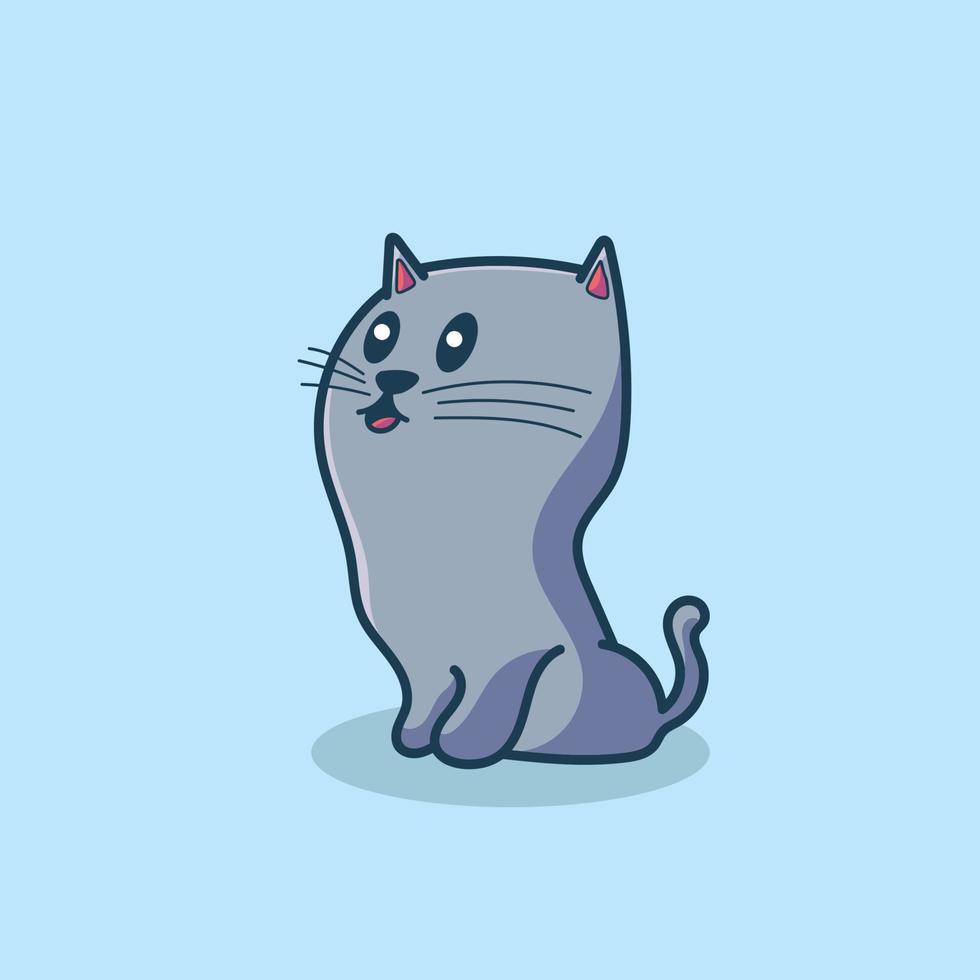 Cute Cat Mascot Cartoon Flat Design vector