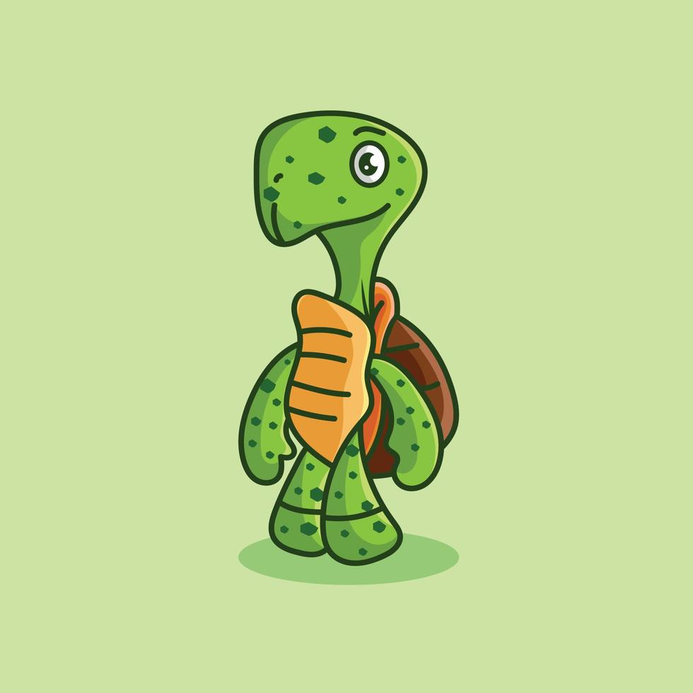 Turtle Mascot Cartoon Character Flat Design vector