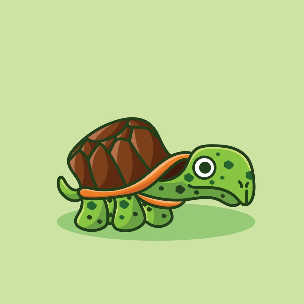 Turtle Mascot Cartoon Character Flat Design vector