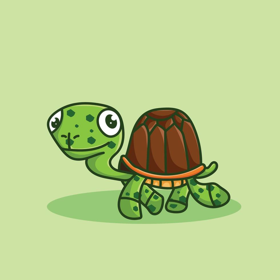 Turtle Mascot Cartoon Character Flat Design vector