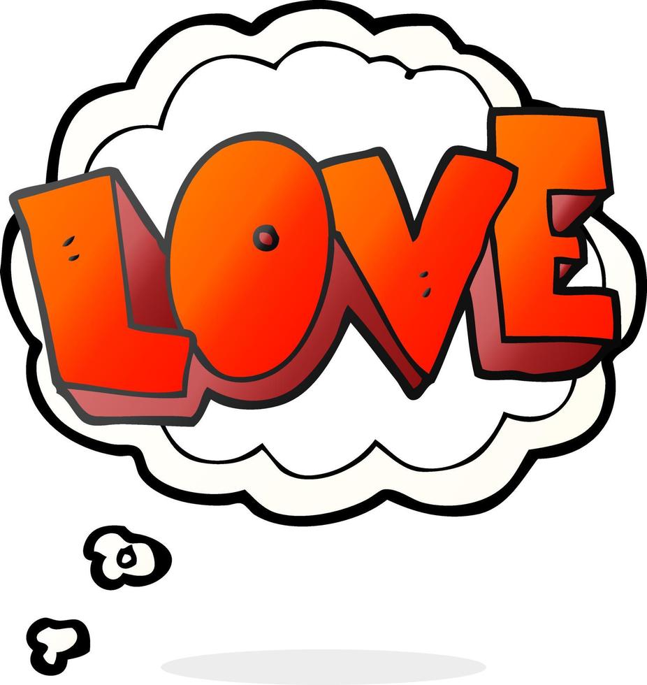 freehand drawn thought bubble cartoon love symbol vector