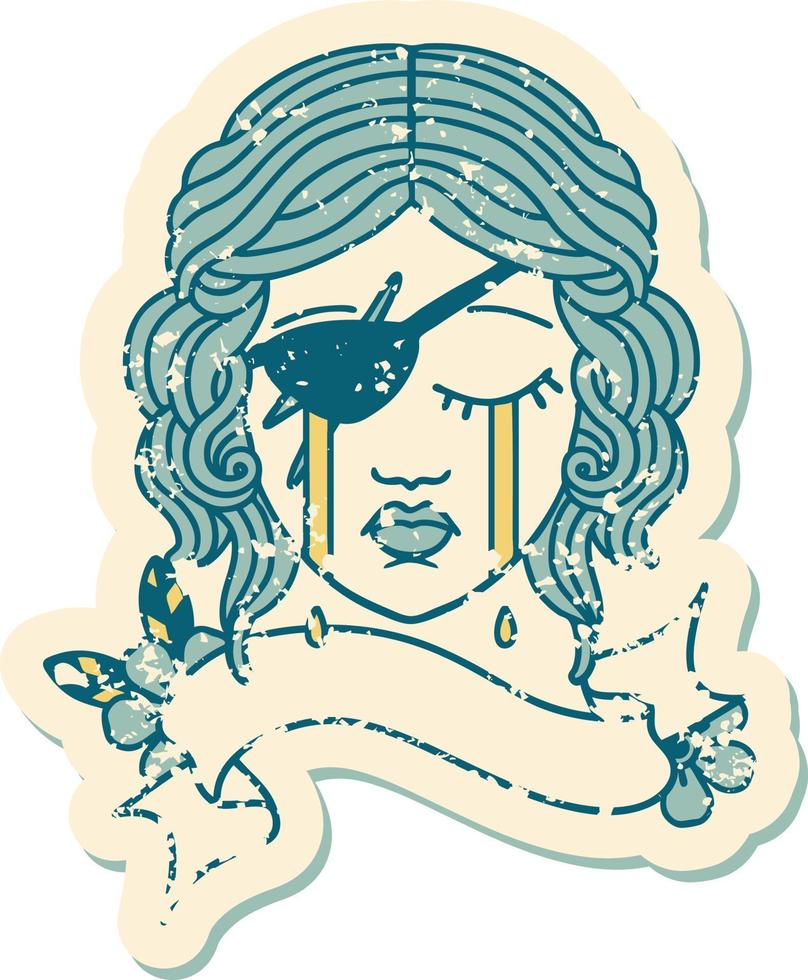 Retro Tattoo Style human rogue character face vector