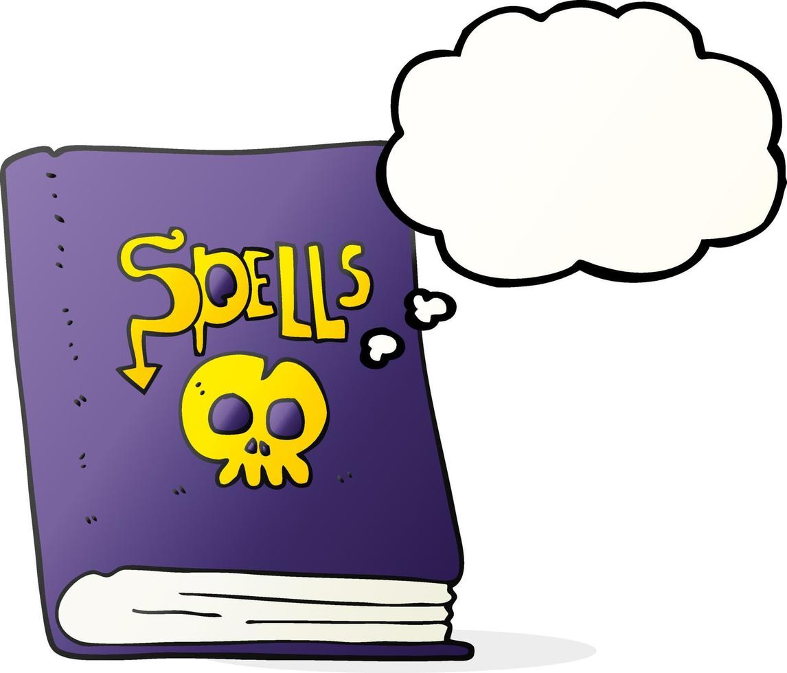 freehand drawn thought bubble cartoon spell book vector