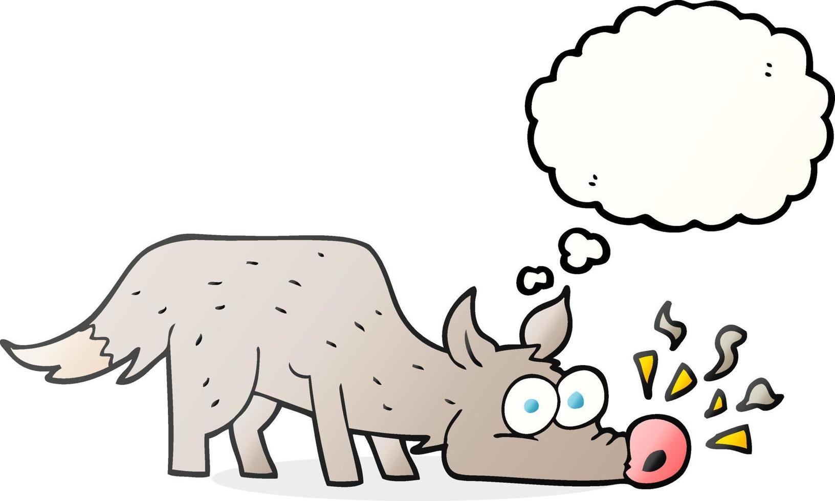 freehand drawn thought bubble cartoon dog sniffing vector