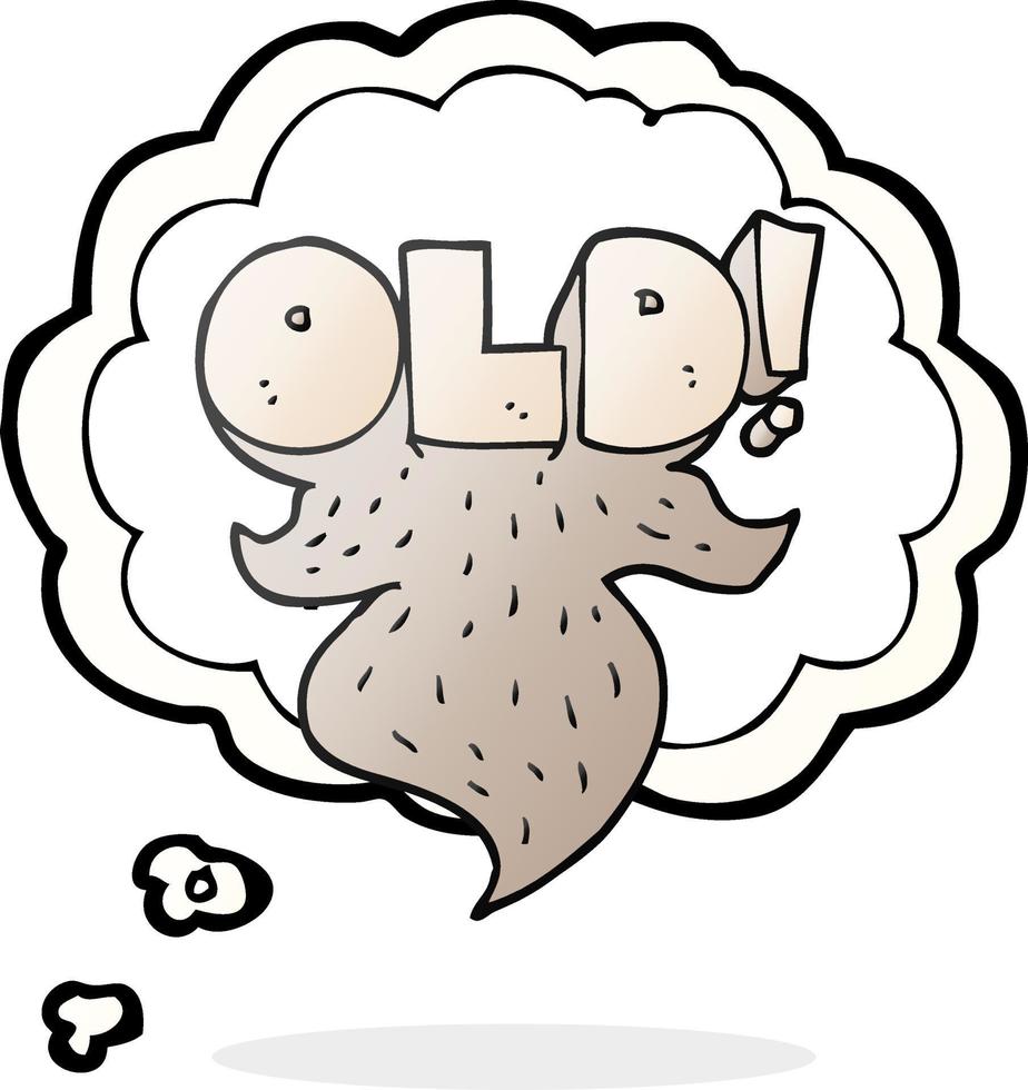 freehand drawn thought bubble cartoon old sign vector
