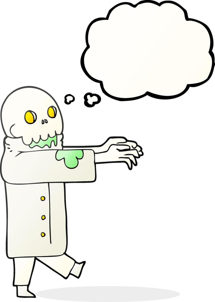 freehand drawn thought bubble cartoon zombie vector