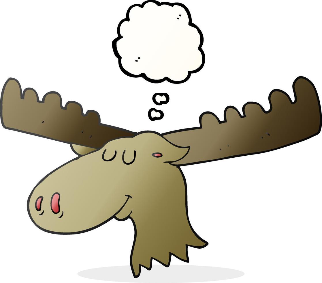 freehand drawn thought bubble cartoon moose vector