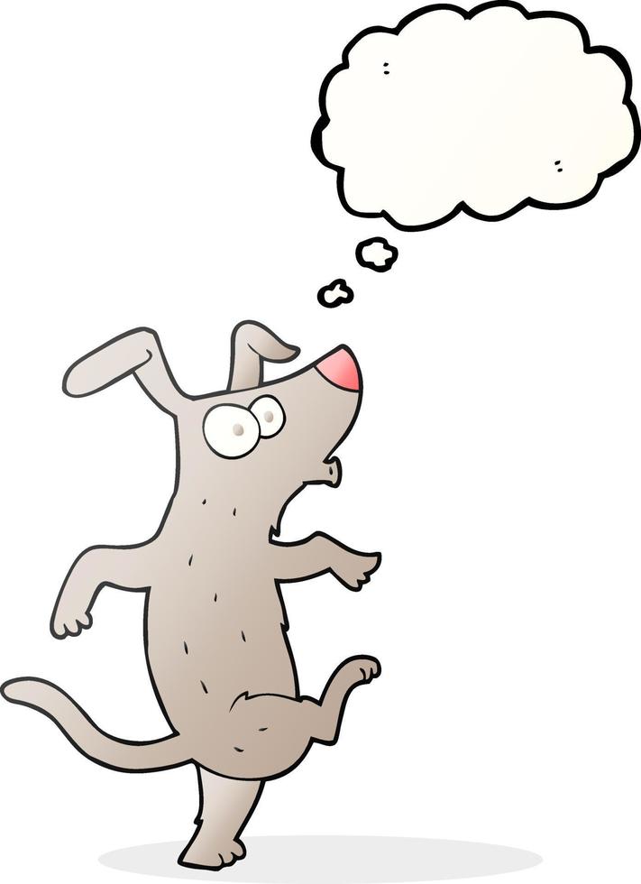 freehand drawn thought bubble cartoon dancing dog vector