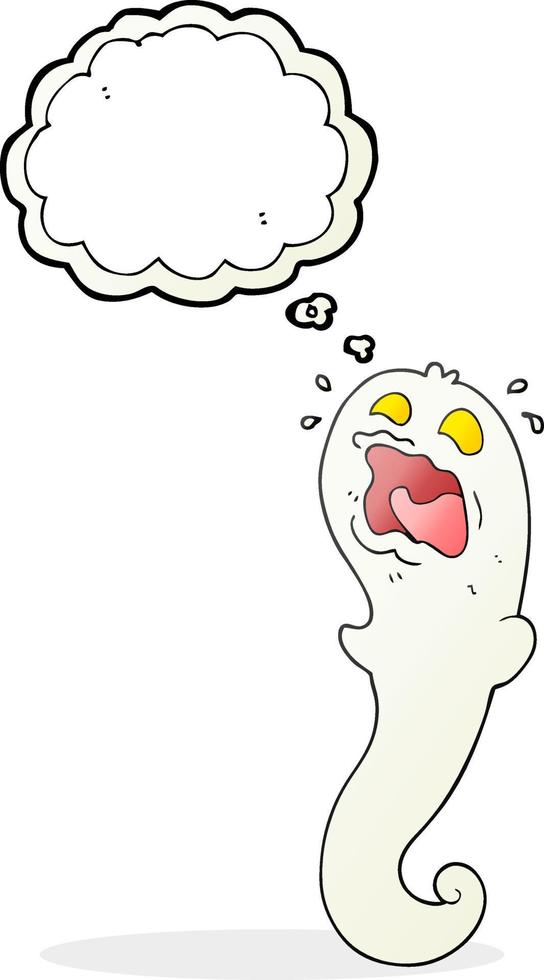 freehand drawn thought bubble cartoon halloween ghost vector