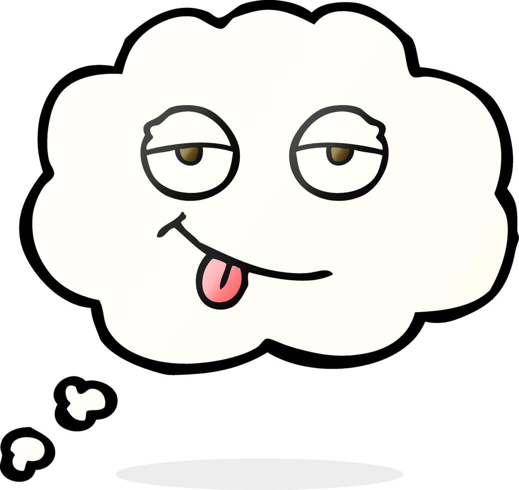 freehand drawn thought bubble cartoon tired eyes vector