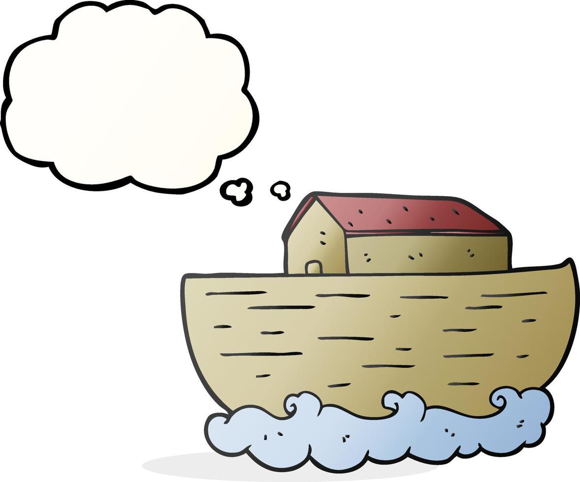 freehand drawn thought bubble cartoon noah s ark vector