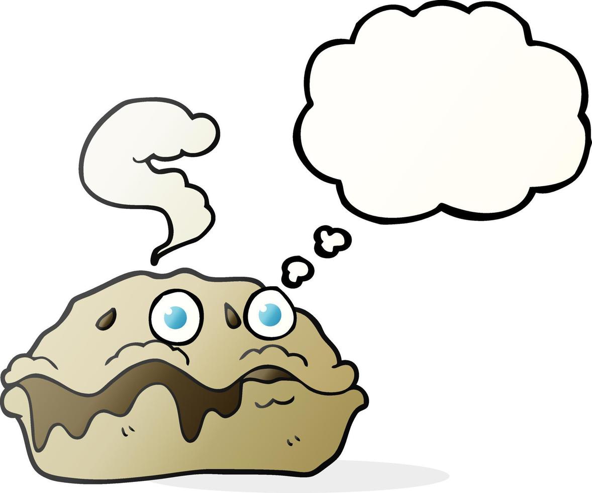 freehand drawn thought bubble cartoon hot pie vector