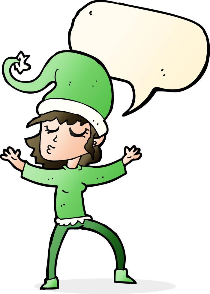 santa s helper cartoon with speech bubble vector