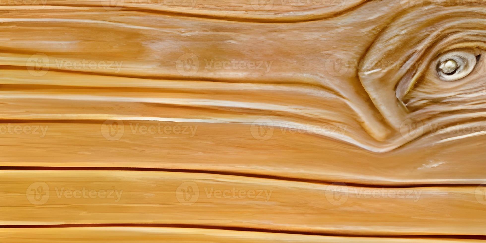 Wood texture background. Top view of vintage wooden table with cracks. Light brown surface of old knotted wood with natural color photo