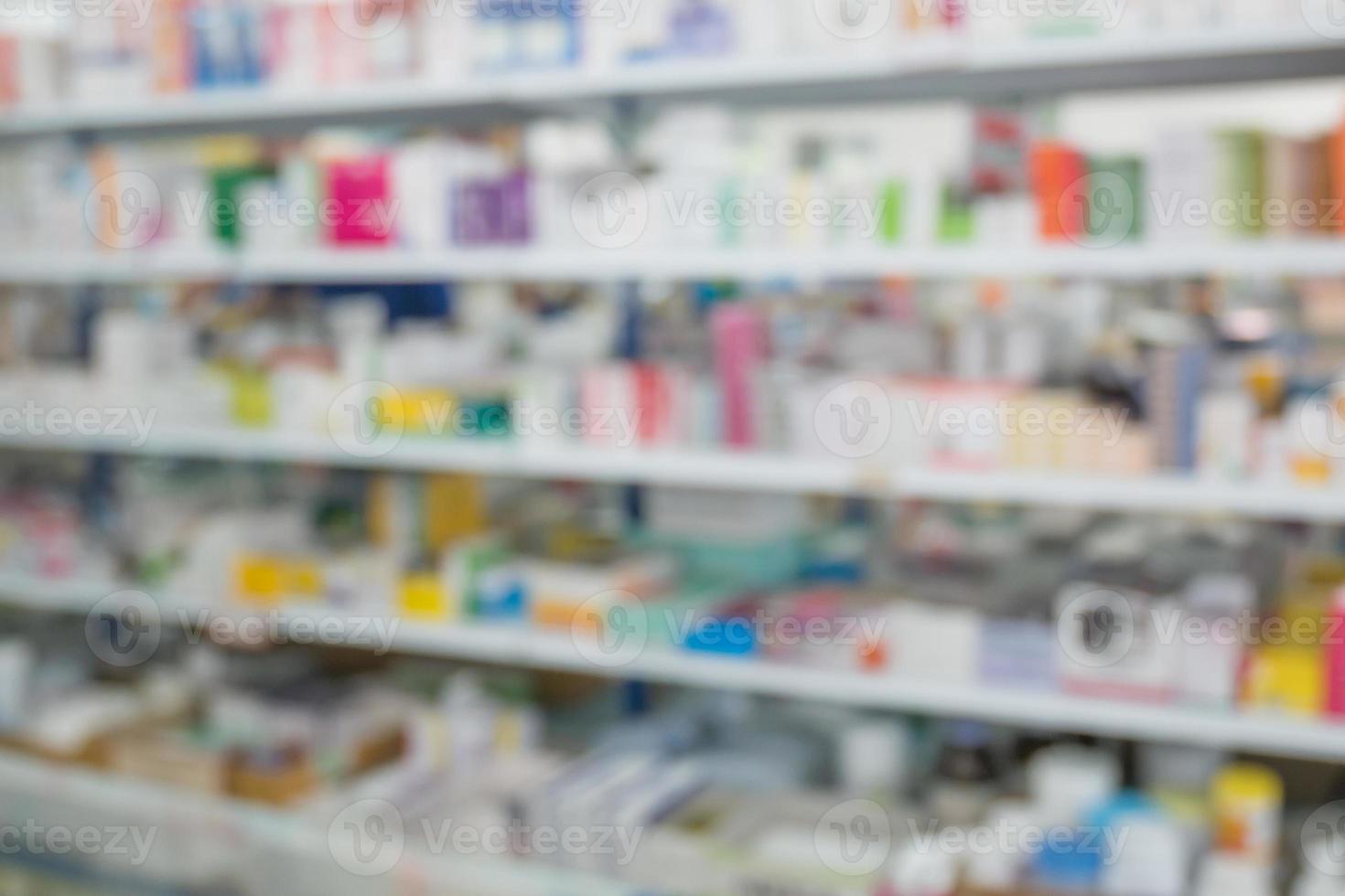 farmacia droguería tienda interior desenfoque de fondo foto