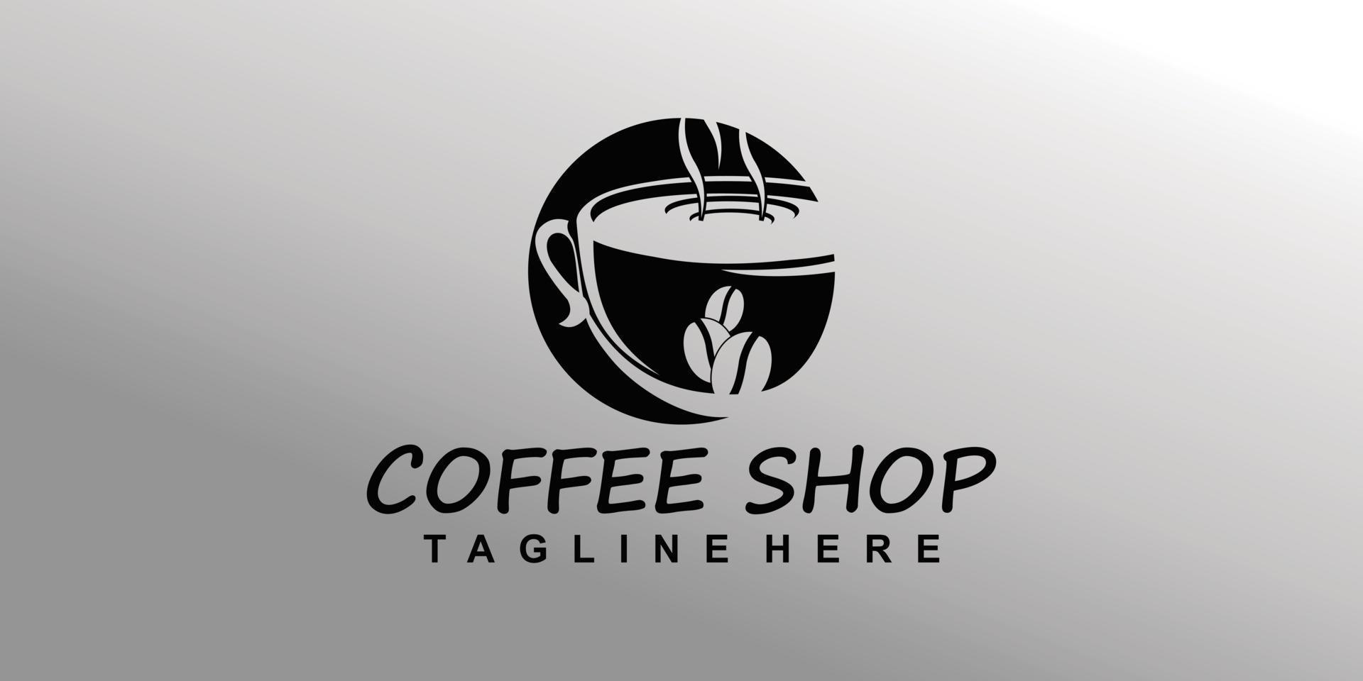 Coffee icon logo and coffee shop logo design inspiration with creative element premium vector