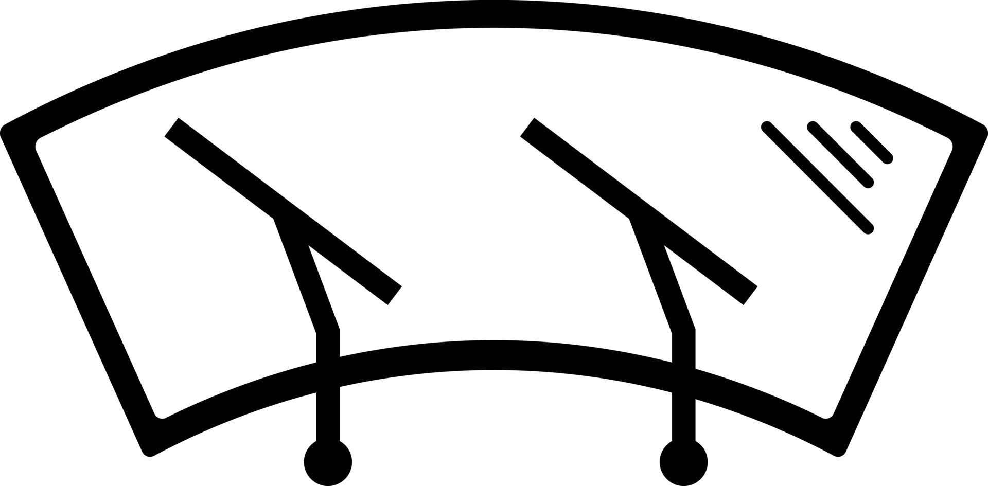 car windscreen wiper icon on white background. windshield rain wiper