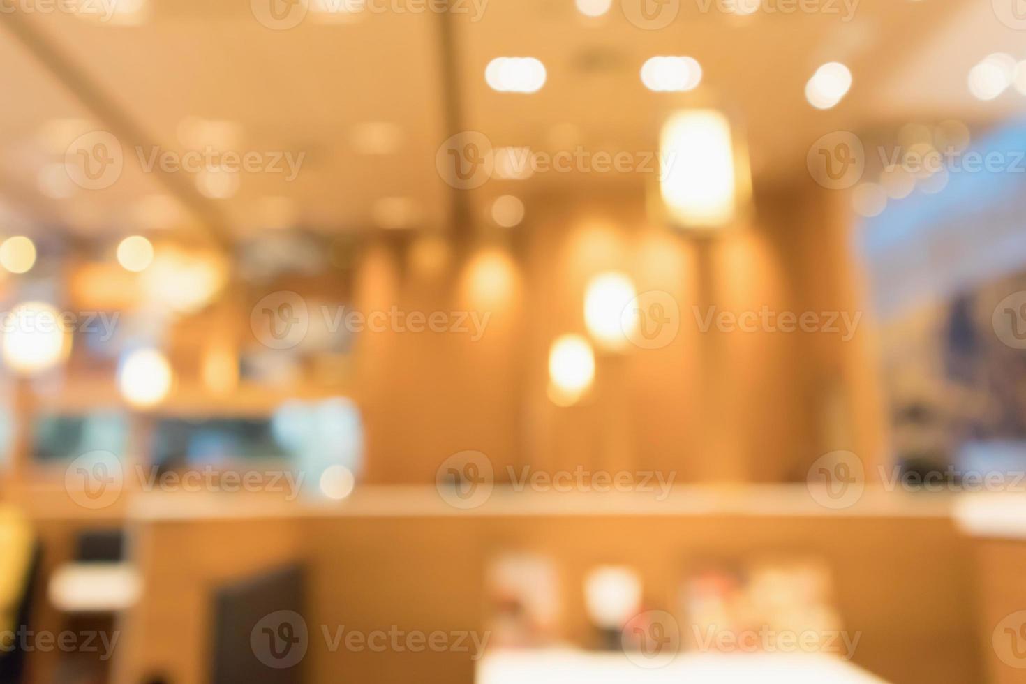 abstract blurred cafe restaurant with bokeh lights defocused background photo