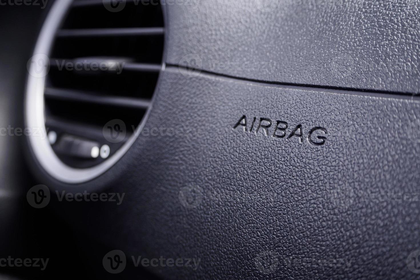 Safety airbag sign in the car photo