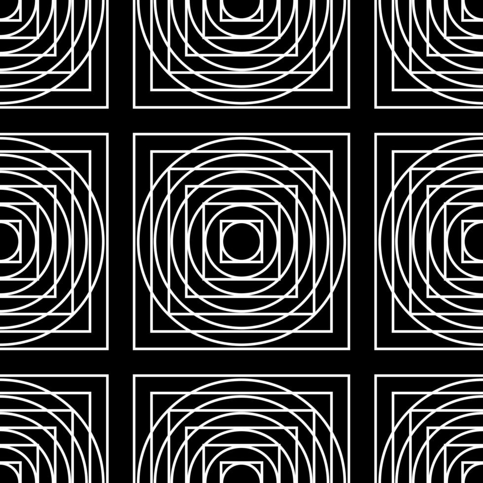 squares circles geometry - seamless pattern flat style. square and circles pattern, background for interior decor. wallpaper texture fabric, textiles. repeat, dynamics. simple and stylish ornament vector