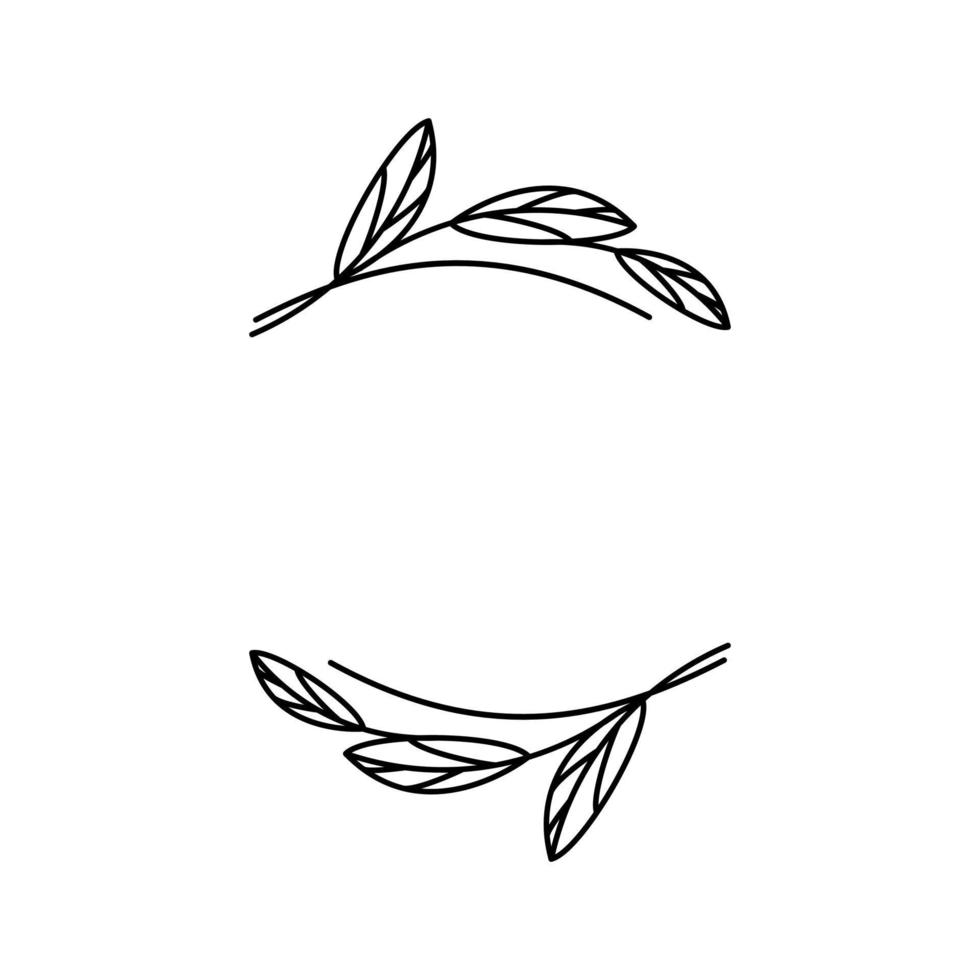 twigs for the logo. postcard element. floral ornament simple isolate. border branches and leaves, place for text. pattern for text or title vector