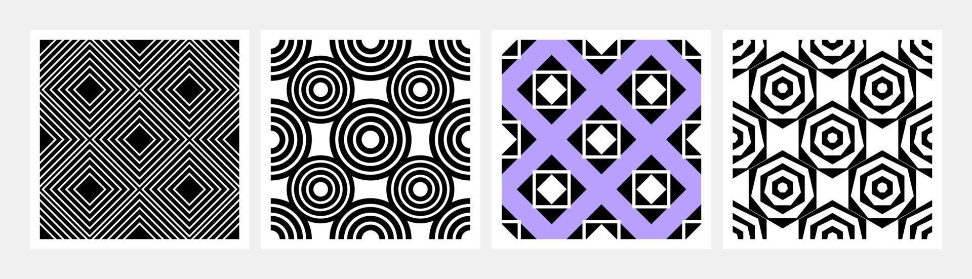 seamless background geometric set. selection wallpaper decor interior. geometric ornament patterns. simple stylish backgrounds in flat style. vector illustration