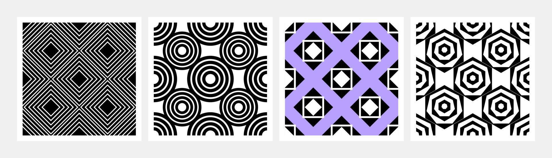 seamless background geometric set. selection wallpaper decor interior. geometric ornament patterns. simple stylish backgrounds in flat style. vector illustration