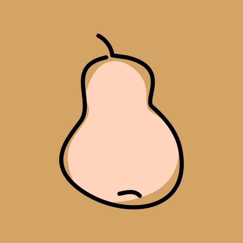 pear logo one line. fruit linear drawing vector. amazing art vector