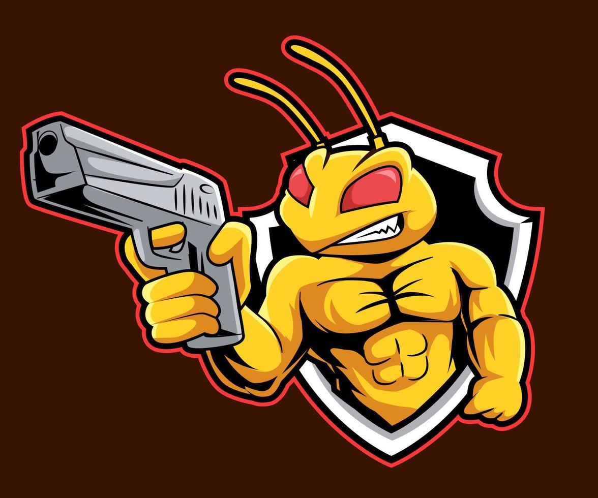 bee mascot logo cartoon  illustration vector