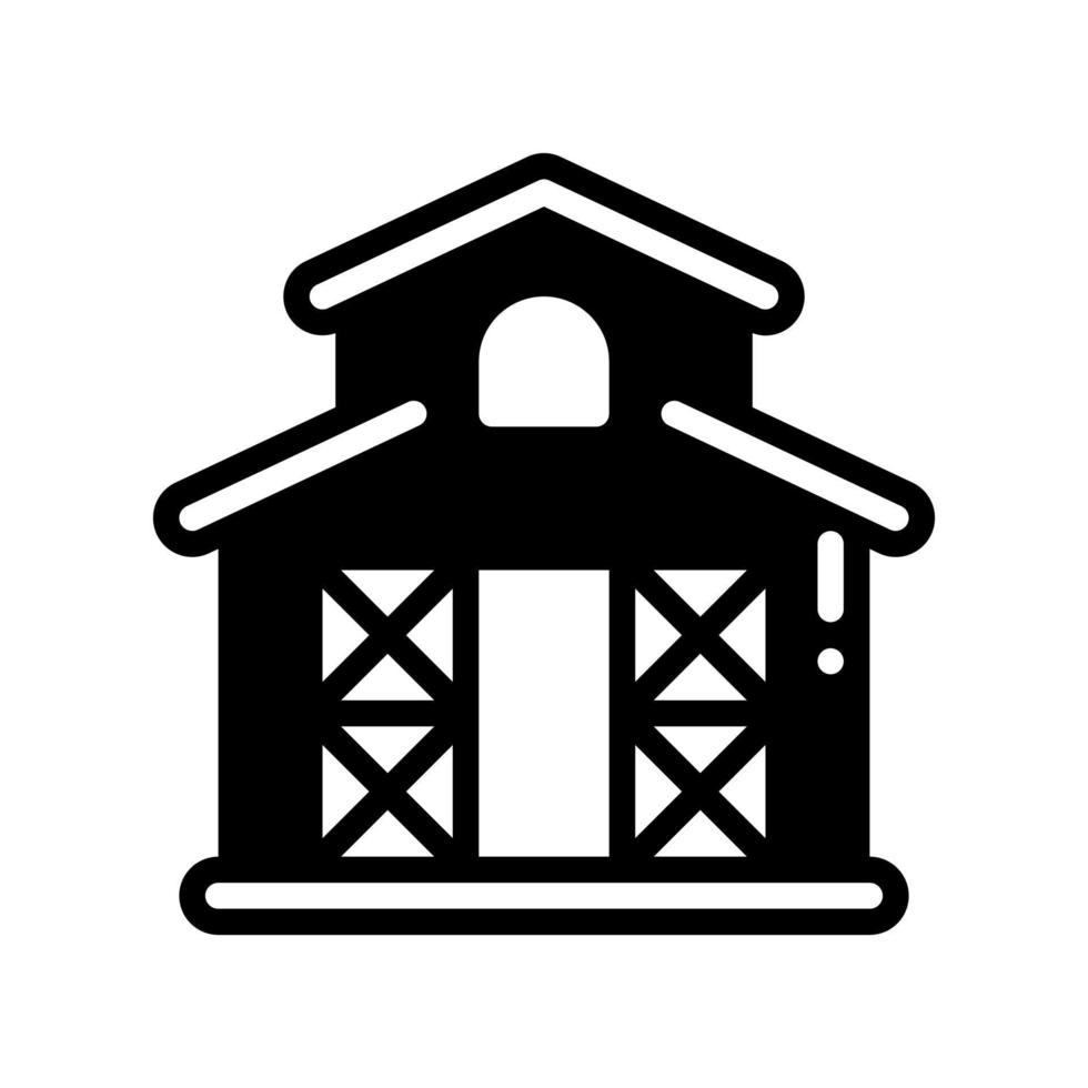 barn solid style icon. vector illustration for graphic design, website, app