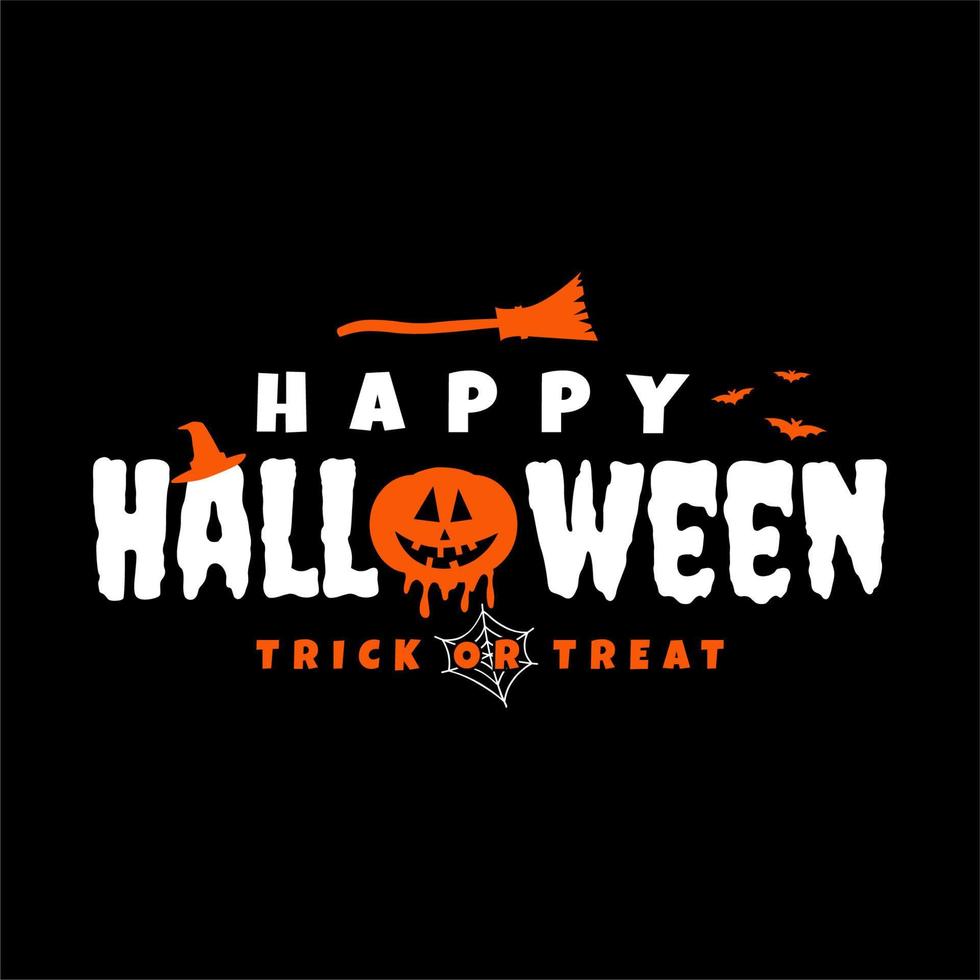 Happy Halloween Trick or Treat  Text Stock vector Illustrations