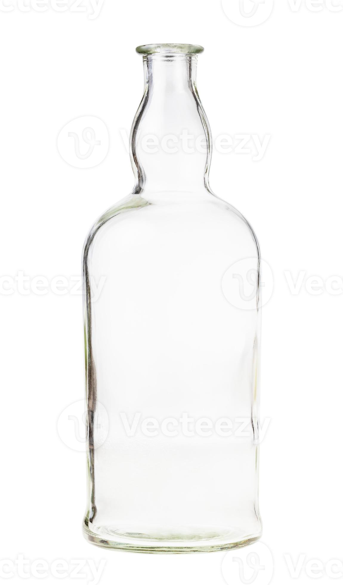 empty clear brandy bottle isolated on white 11184752 Stock Photo at